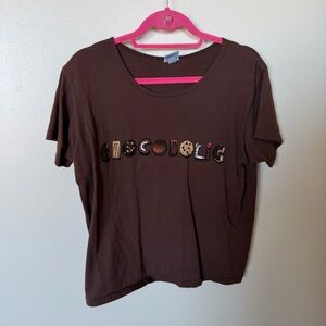 CRAZY SHIRTS Chocoholic Chocolate Dyed Graphic Tee